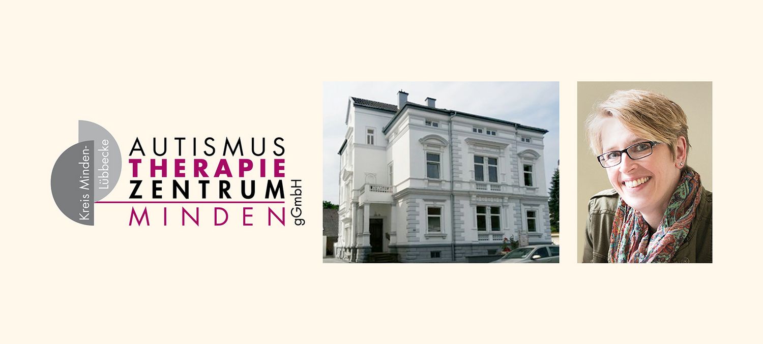 Foto zeigt Logo, Haus und Mitarbeiterin ATZ