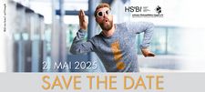 Foto zeigt jungen Mann und Schriftzug "2. Mai 2025 - Save the Date"