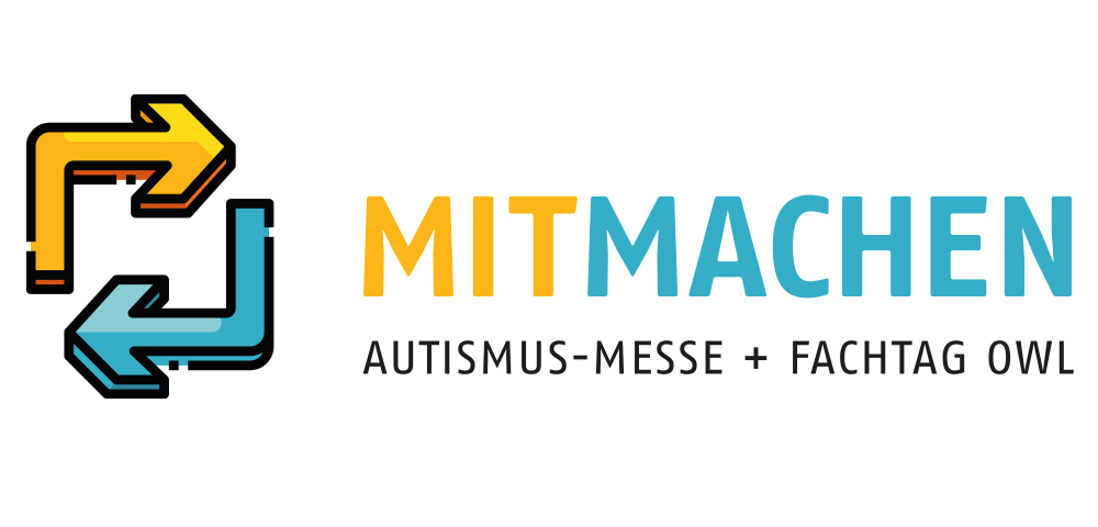 Foto zeigt Logo Autismus-Messe und Fachtag OWL und Schriftzug "Mitmachen" Foto zeigt Logo Autismus-Messe und Fachtag OWL und Schriftzug "Mitmachen"