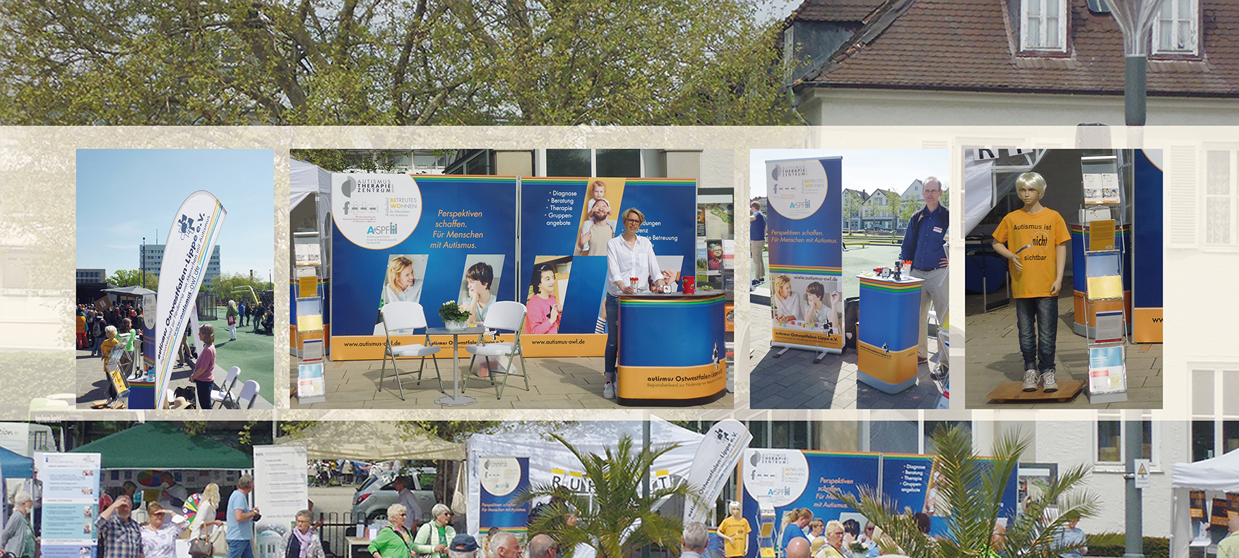 Foto zeigt Infostand von autismus OWL